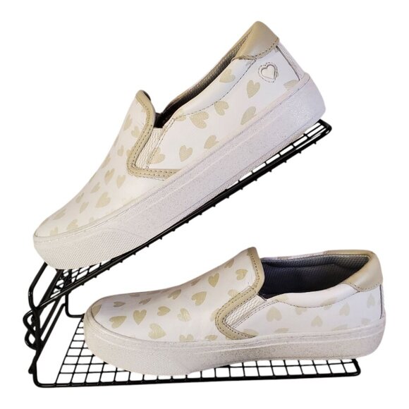 NWT Nurse Mates Faxon SZ 6.5 M Comfort Slipon Leather Heart Design Comfort Shoes - Picture 7 of 10